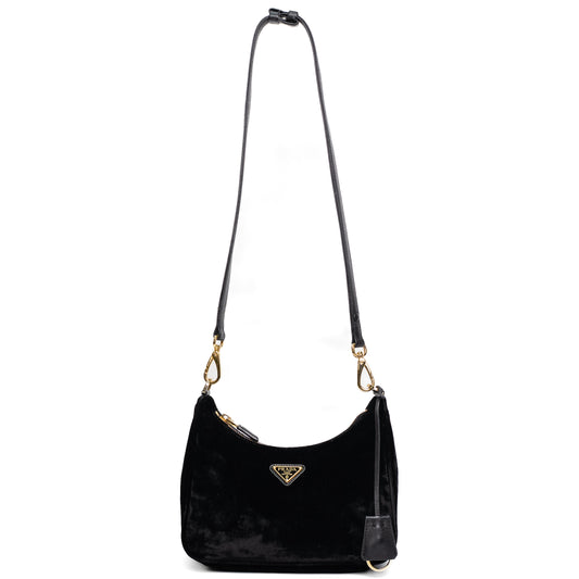 Prada Re-Edition Black Velvet Mini Bag