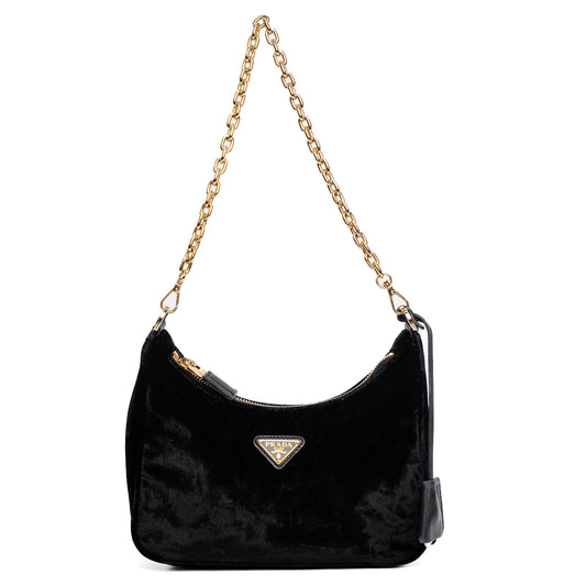 Prada Re-Edition Black Velvet Mini Bag