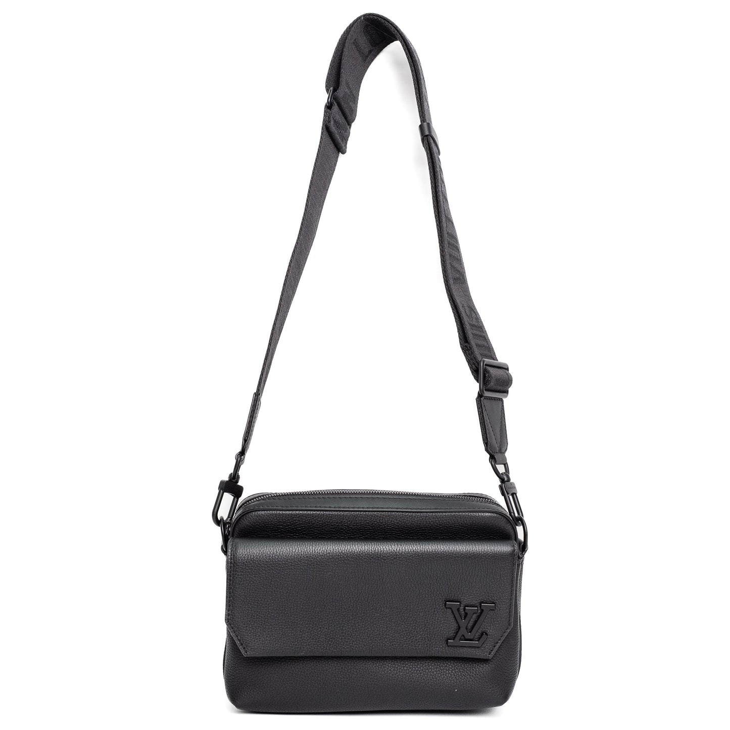Louis Vuitton Fastline Black Leather Messenger Bag