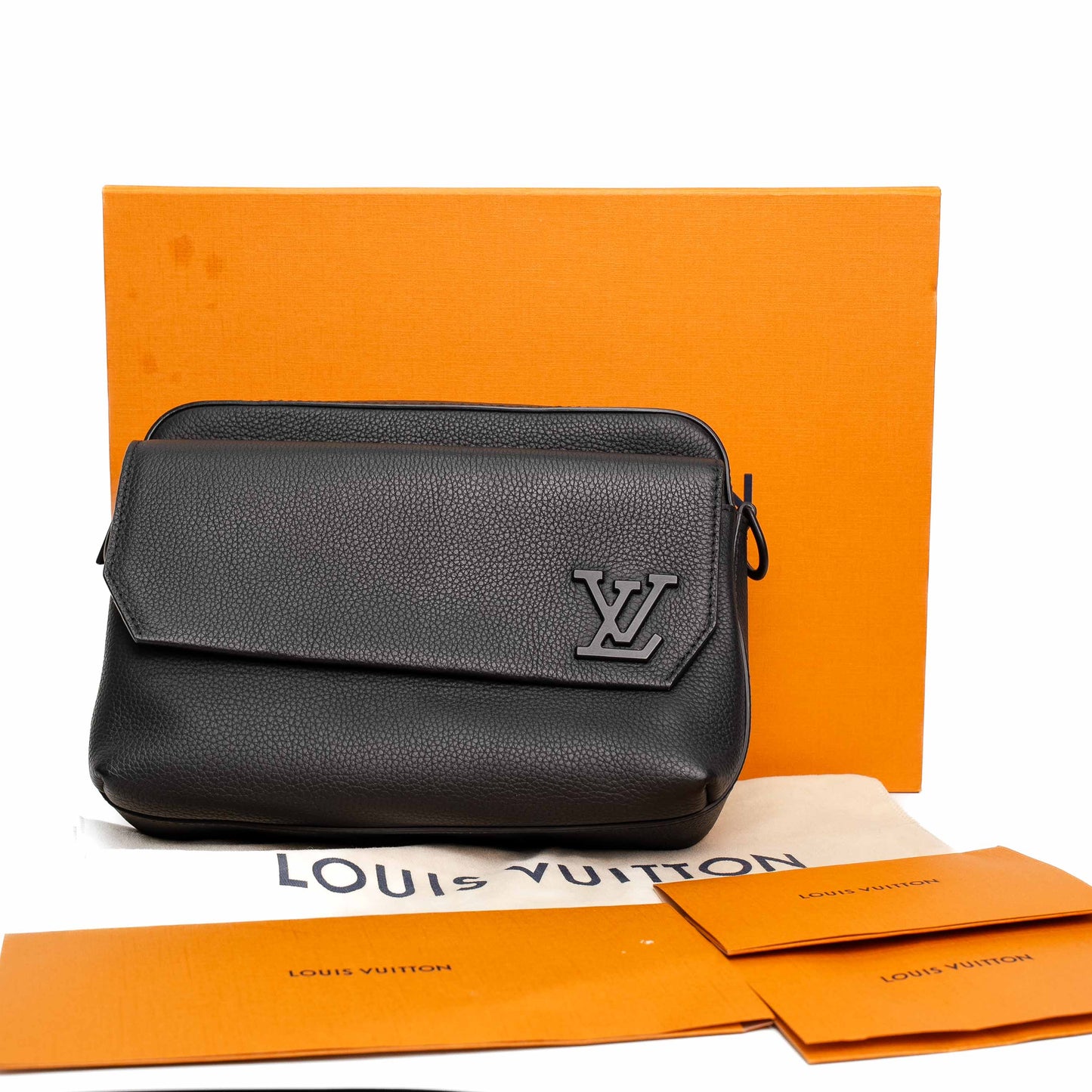 Louis Vuitton Fastline Black Leather Messenger Bag