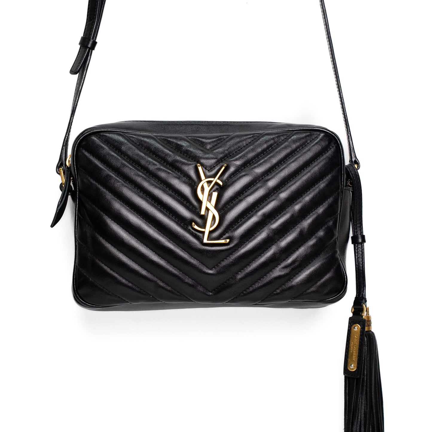 Saint Laurent Lou Black Quilted Leather Camera Bag