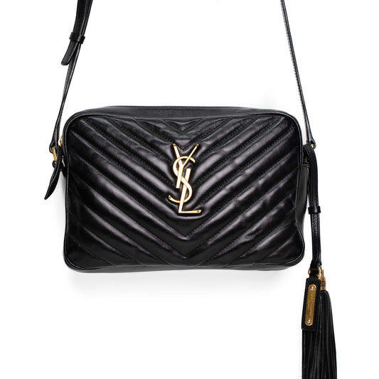 Saint Laurent Lou Black Quilted Leather Camera Bag