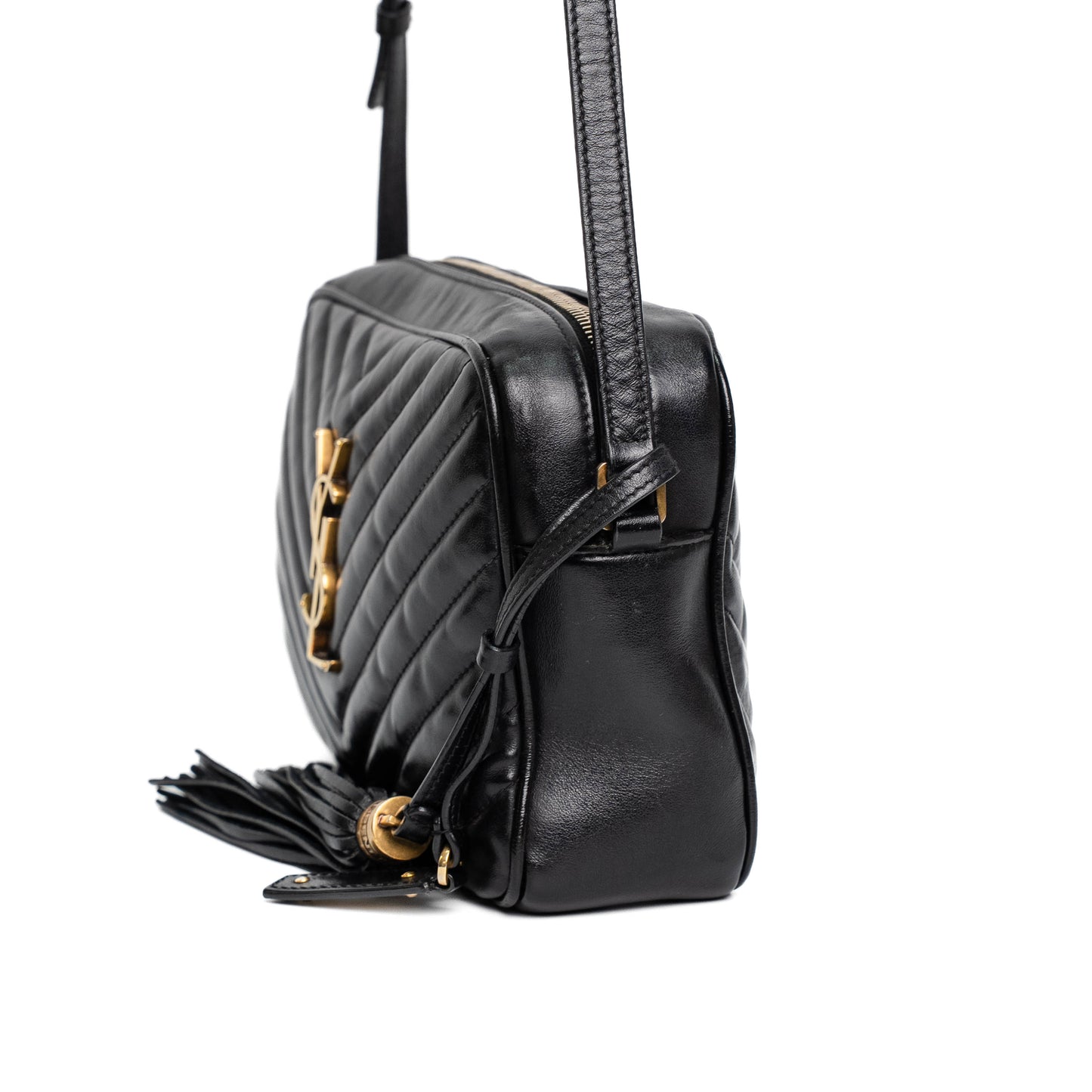 Saint Laurent Lou Black Quilted Leather Camera Bag
