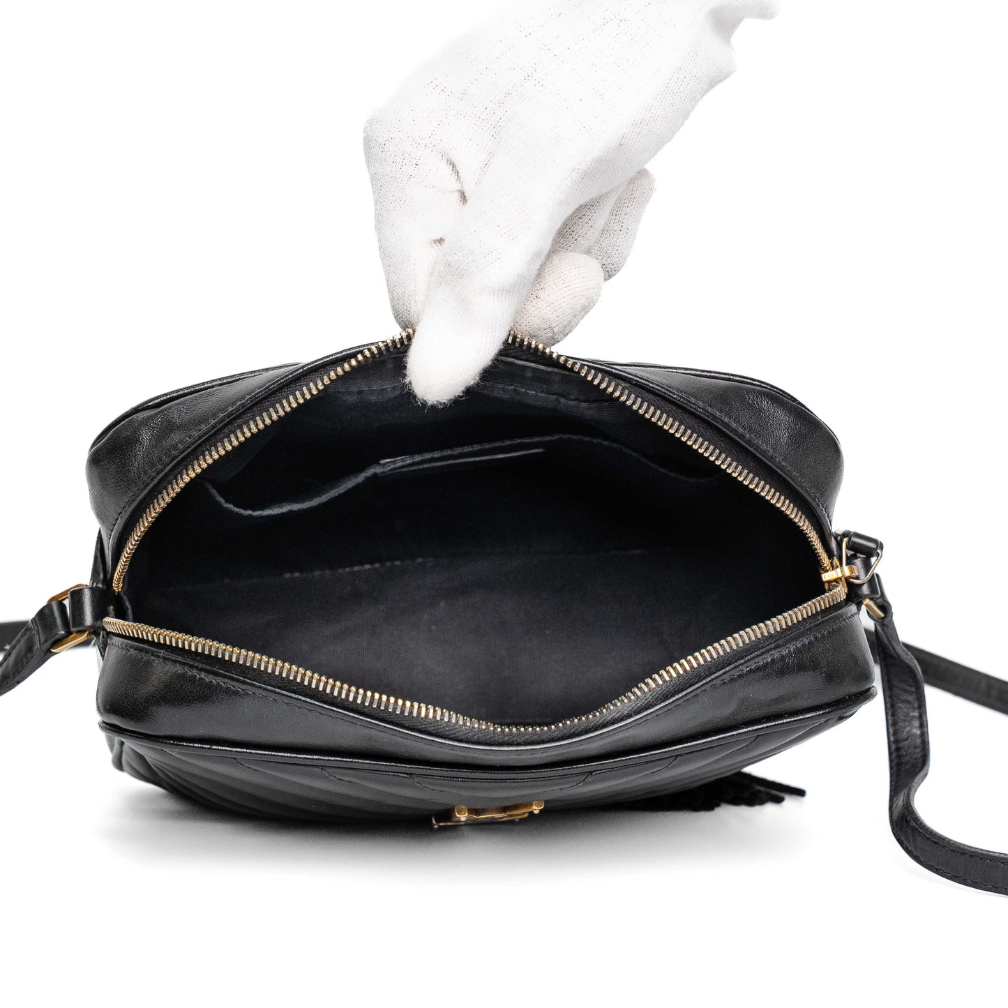 Saint Laurent Lou Black Quilted Leather Camera Bag