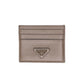 Prada Saffiano Leather Taupe Card Holder Wallet