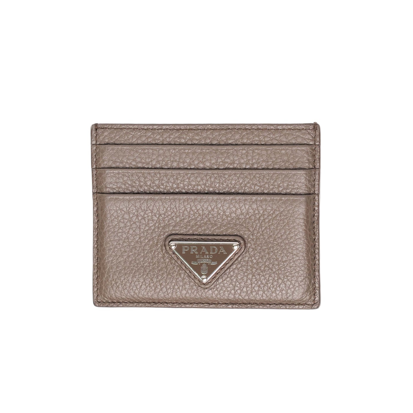 Prada Saffiano Leather Taupe Card Holder Wallet