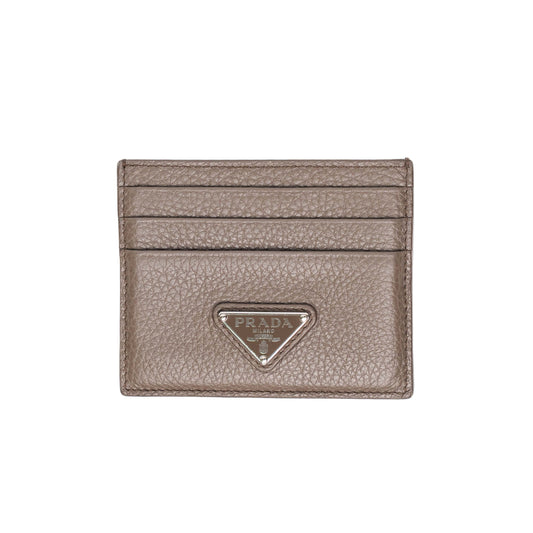 Prada Saffiano Leather Taupe Card Holder Wallet