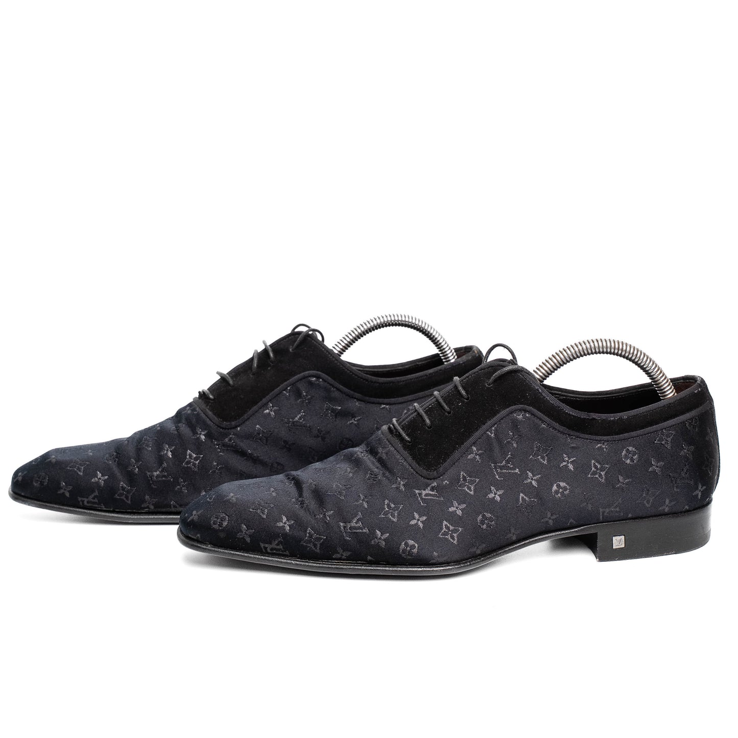 Louis Vuitton Monogram Silk Suede Lace-Up Dress Shoes