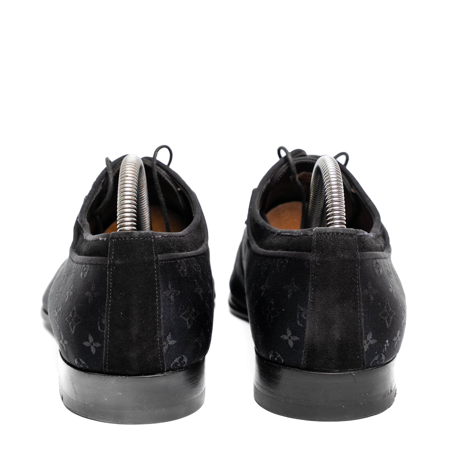 Louis Vuitton Monogram Silk Suede Lace-Up Dress Shoes