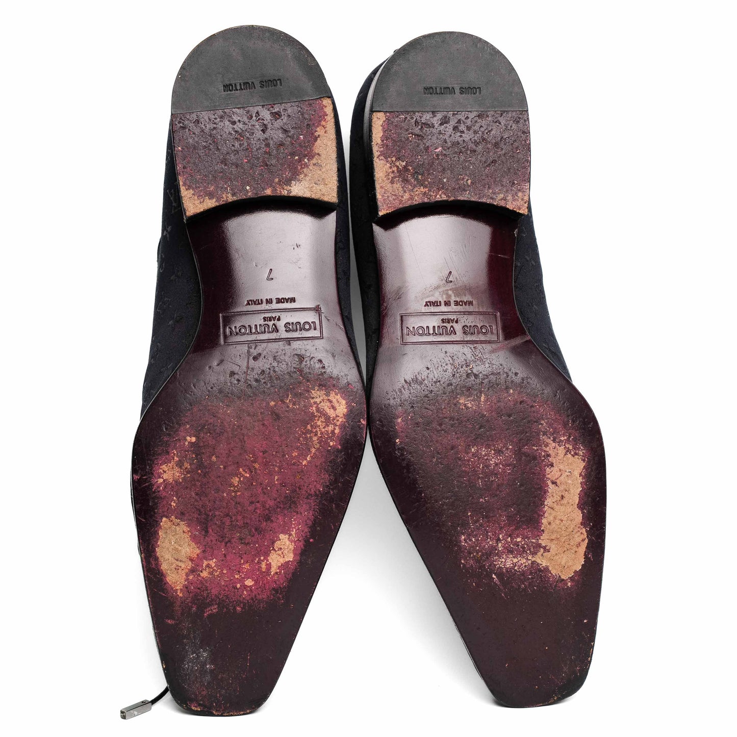 Louis Vuitton Monogram Silk Suede Lace-Up Dress Shoes