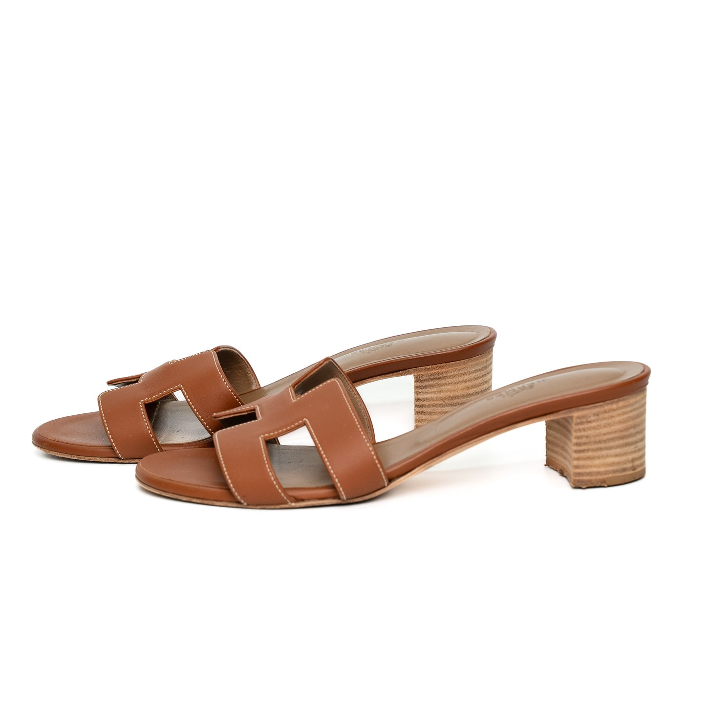 Hermès Oasis Brown Calfskin Leather Sandals