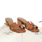 Hermès Oasis Brown Calfskin Leather Sandals