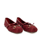 Gucci GG Jacquard Burgundy Mary Jane Flats