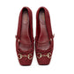 Gucci GG Jacquard Burgundy Mary Jane Flats