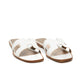 Hermès Oran White Calfskin Leather Slide Sandals