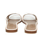 Hermès Oran White Calfskin Leather Slide Sandals