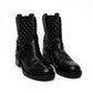 Valentino Garavani Black Leather Studded Biker Boots