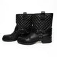 Valentino Garavani Black Leather Studded Biker Boots