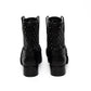 Valentino Garavani Black Leather Studded Biker Boots