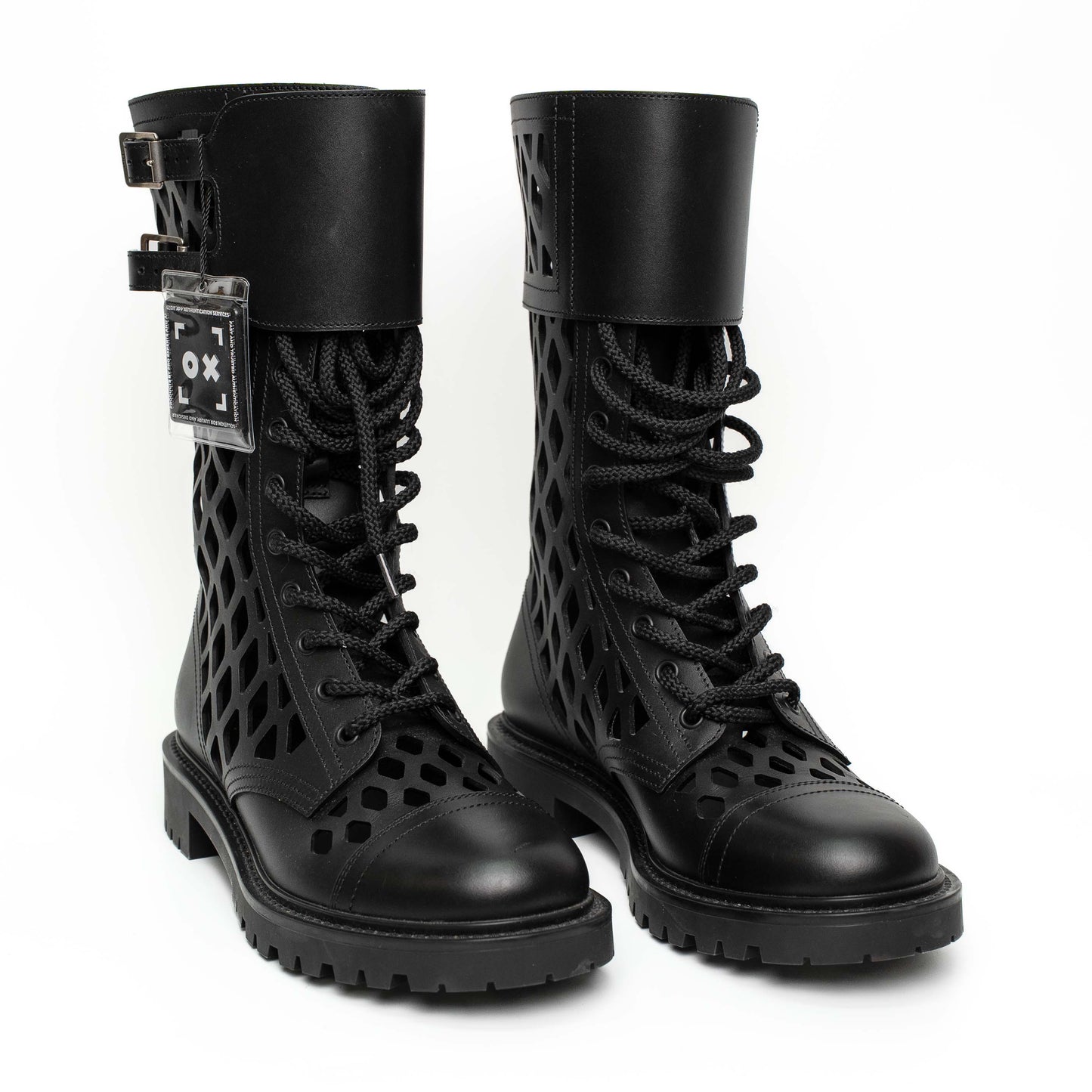 Christian Dior Black Calfskin D-Combat Lace Boots