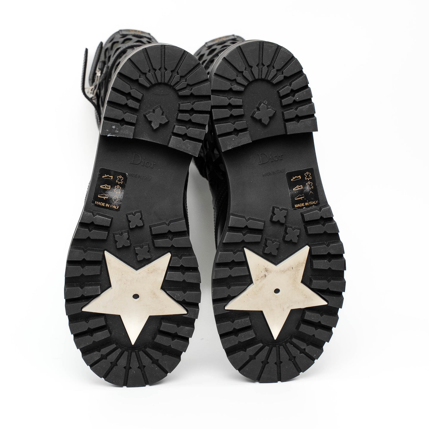 Christian Dior Black Calfskin D-Combat Lace Boots