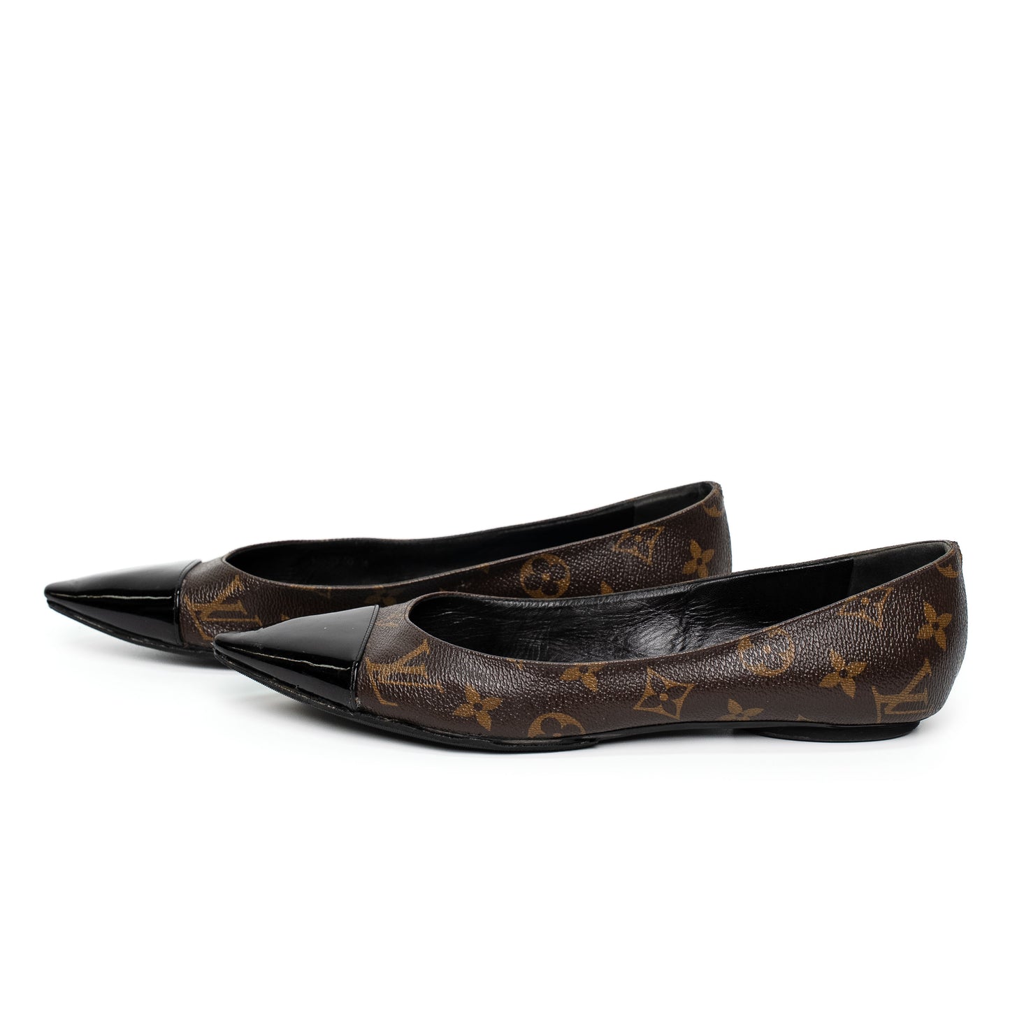 Louis Vuitton Monogram Patent Cap Toe Flats