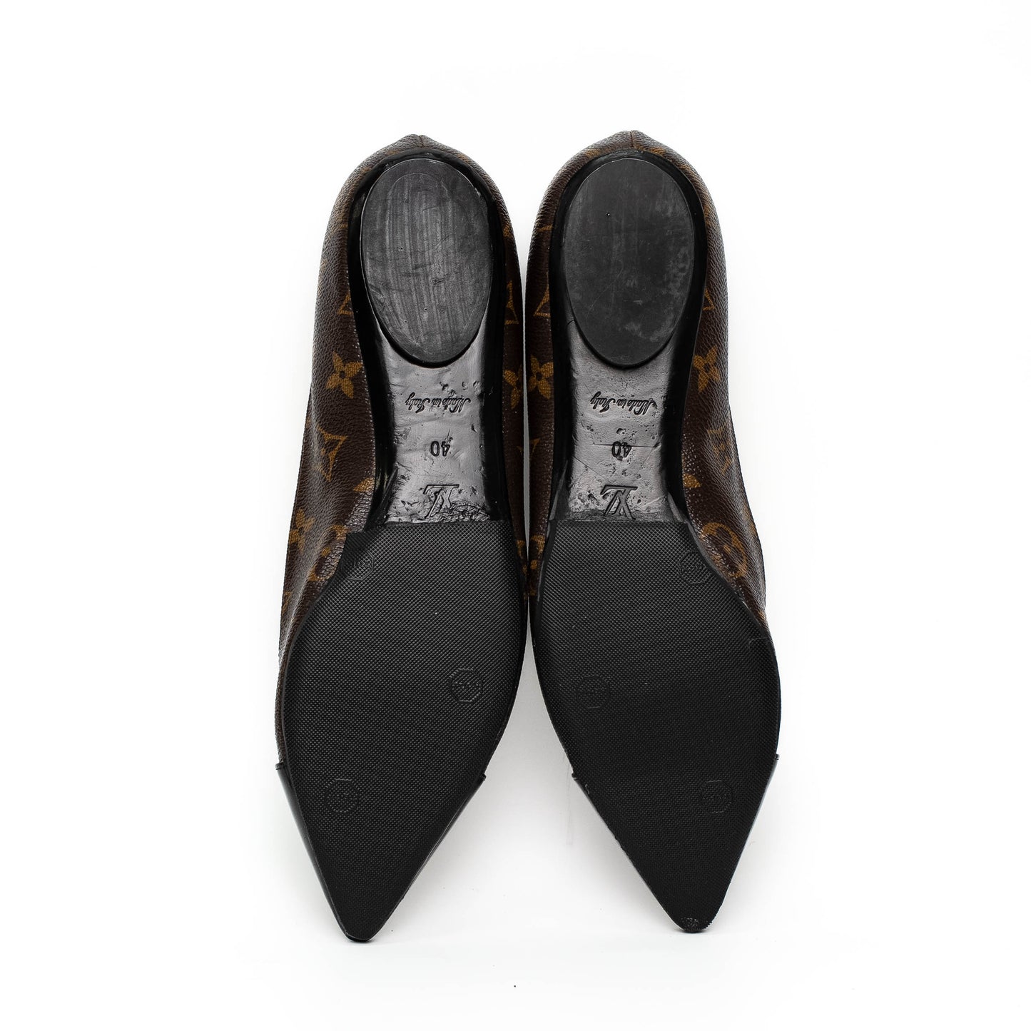 Louis Vuitton Monogram Patent Cap Toe Flats