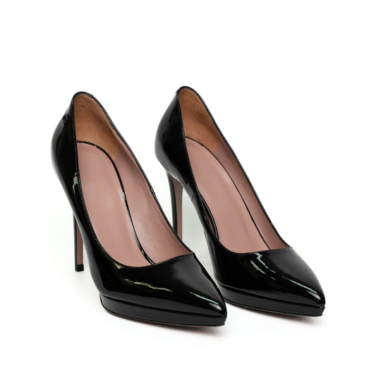 Gucci Black Patent Leather Platform Pumps Heels