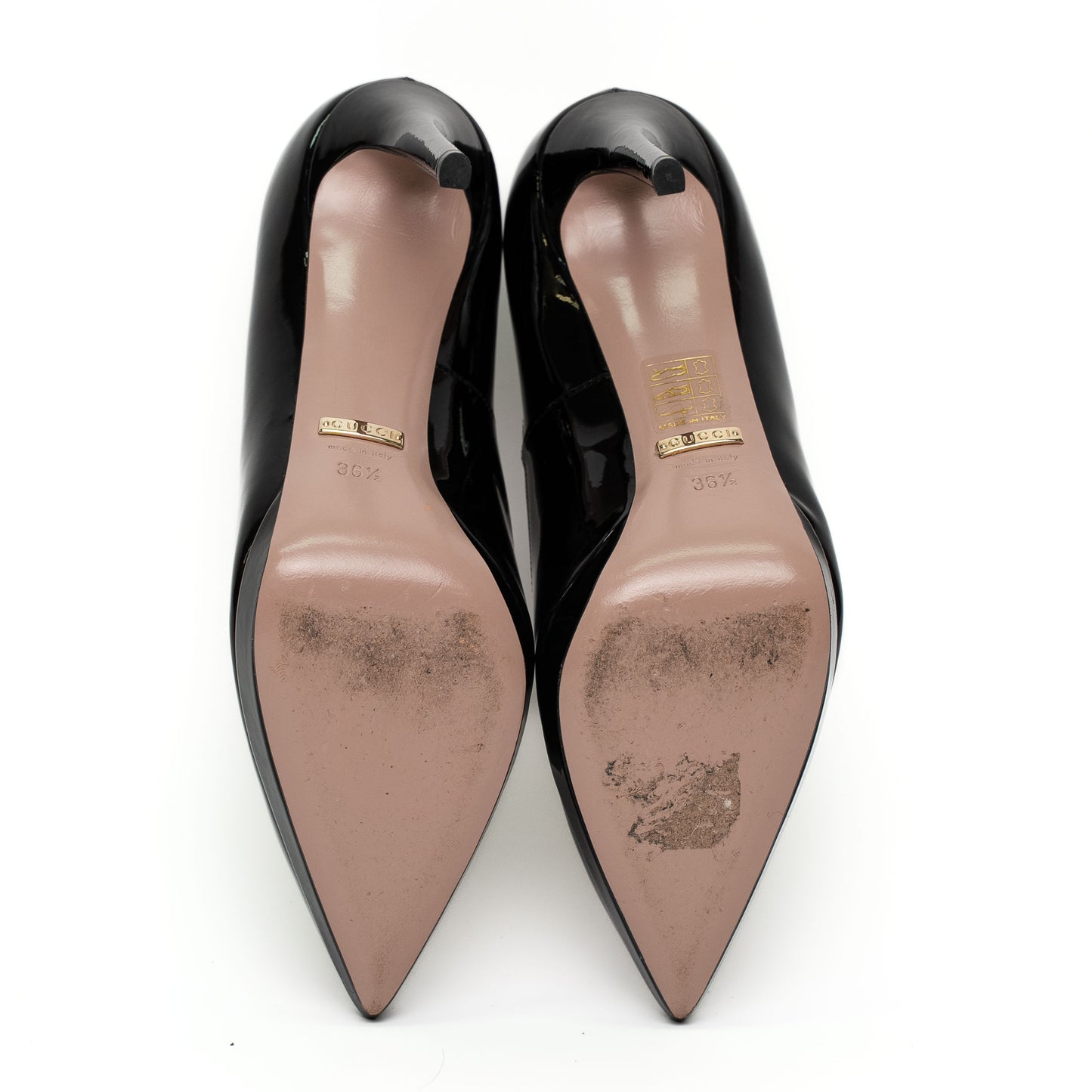 Gucci Black Patent Leather Platform Pumps Heels