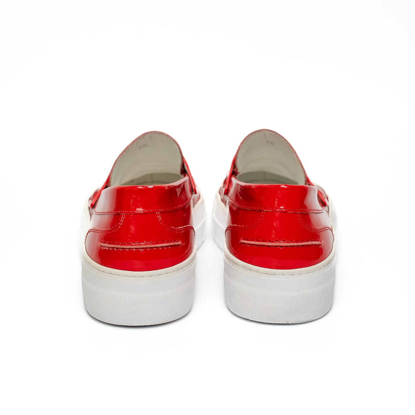 Moncler Red Patent Leather Platform Loafer Sneakers