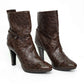 Giorgio Armani Brown Ostrich Leather Ankle Boots