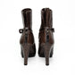 Giorgio Armani Brown Ostrich Leather Ankle Boots