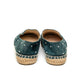 Chanel Pearl Logo Green Suede Espadrilles