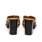 Bally Brown Leather Cross Strap Heeled Sandals
