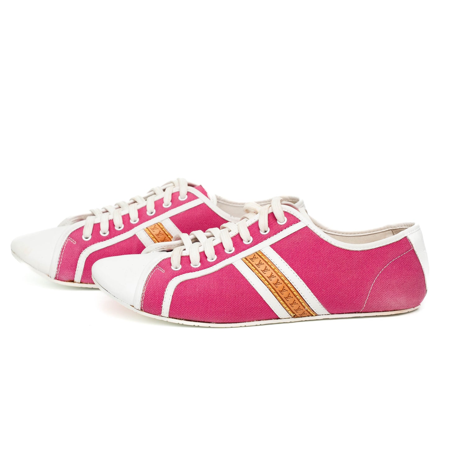 Louis Vuitton Pink Canvas Leather Low Sneakers