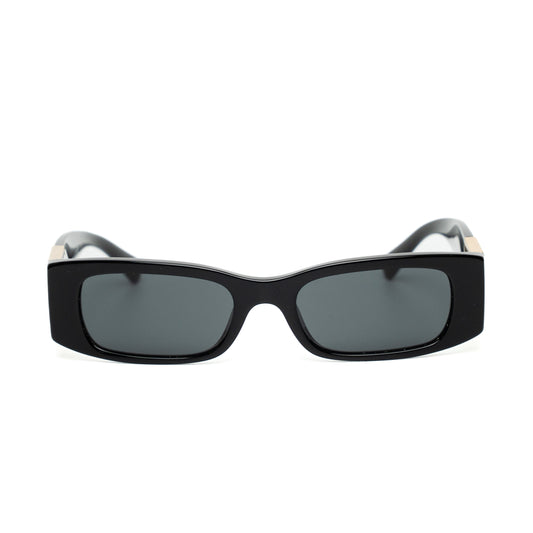 Valentino Black Rectangle Acetate Sunglasses
