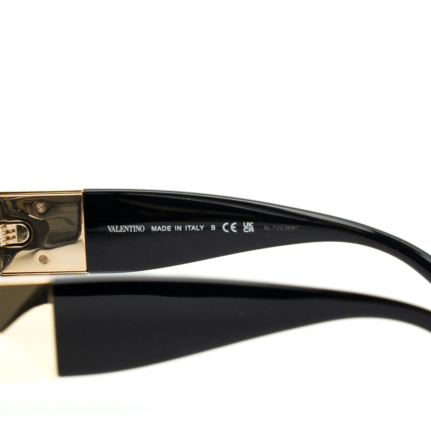 Valentino Black Rectangle Acetate Sunglasses
