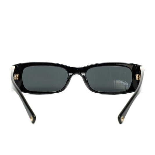 Valentino Black Rectangle Acetate Sunglasses