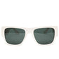 Versace White Rectangle Acetate Sunglasses