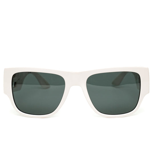 Versace White Rectangle Acetate Sunglasses