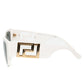 Versace White Rectangle Acetate Sunglasses