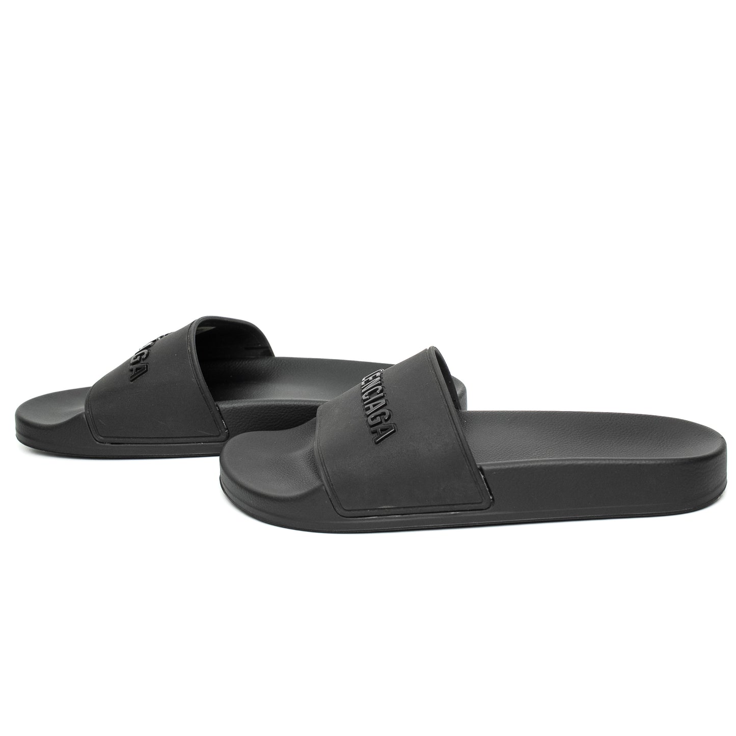 Balenciaga Pool Black Rubber Slides