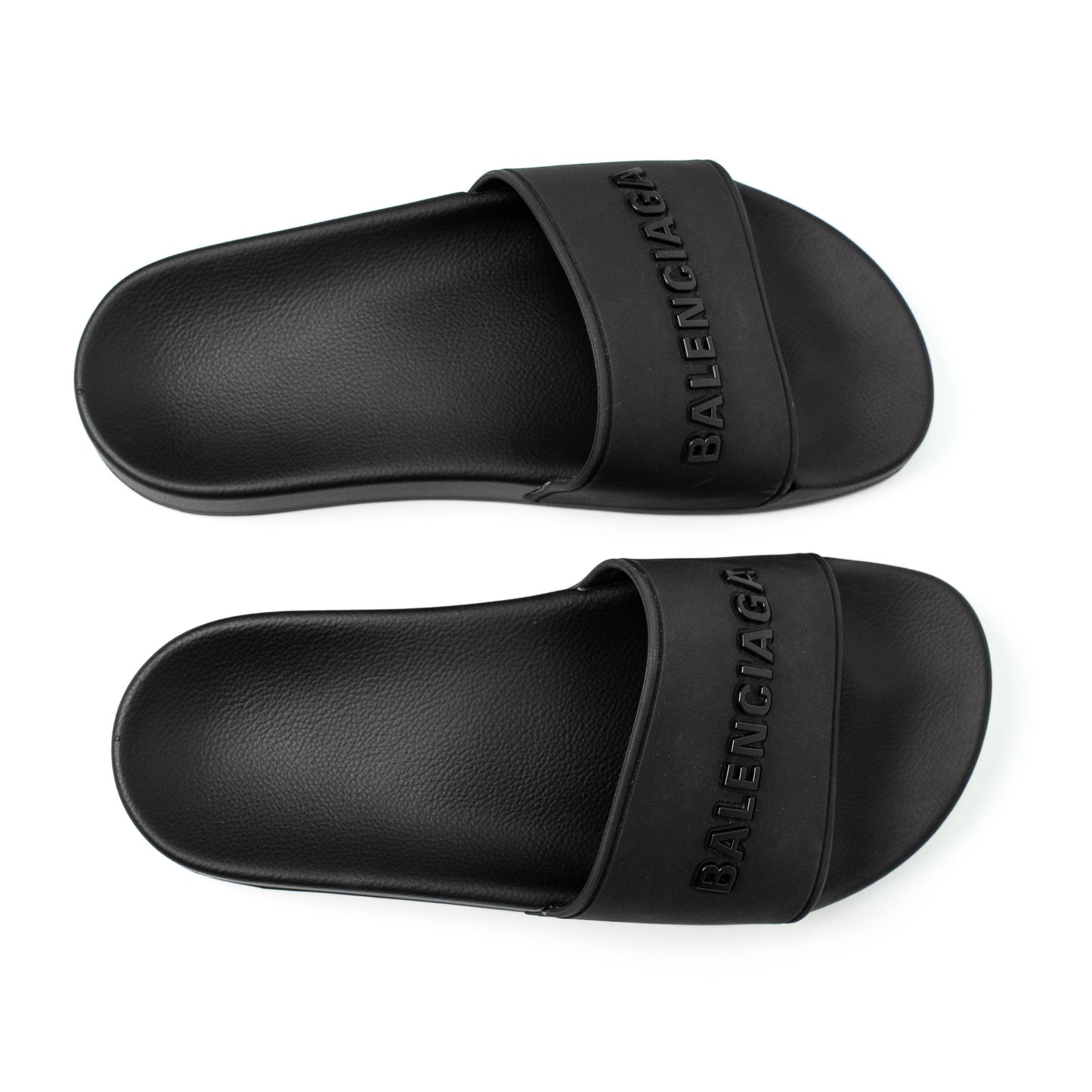 Balenciaga Pool Black Rubber Slides