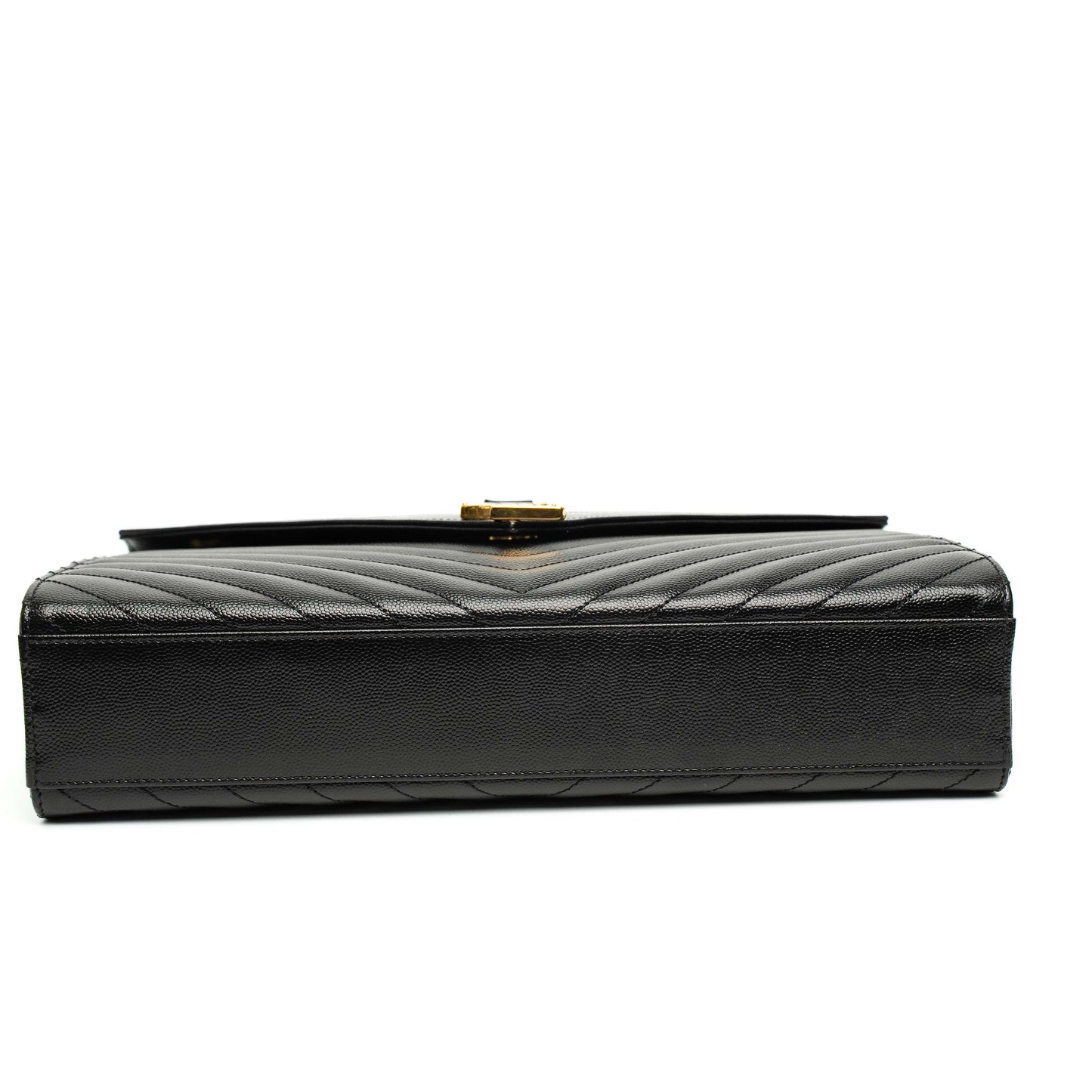 Saint Laurent Envelope Matelassé Black Leather Bag