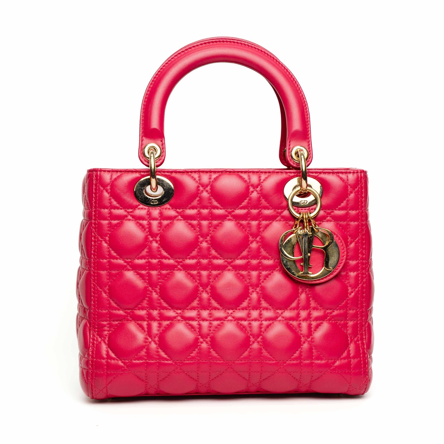 Christian Dior Lady Dior Medium Pink Lambskin Bag