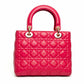 Christian Dior Lady Dior Medium Pink Lambskin Bag