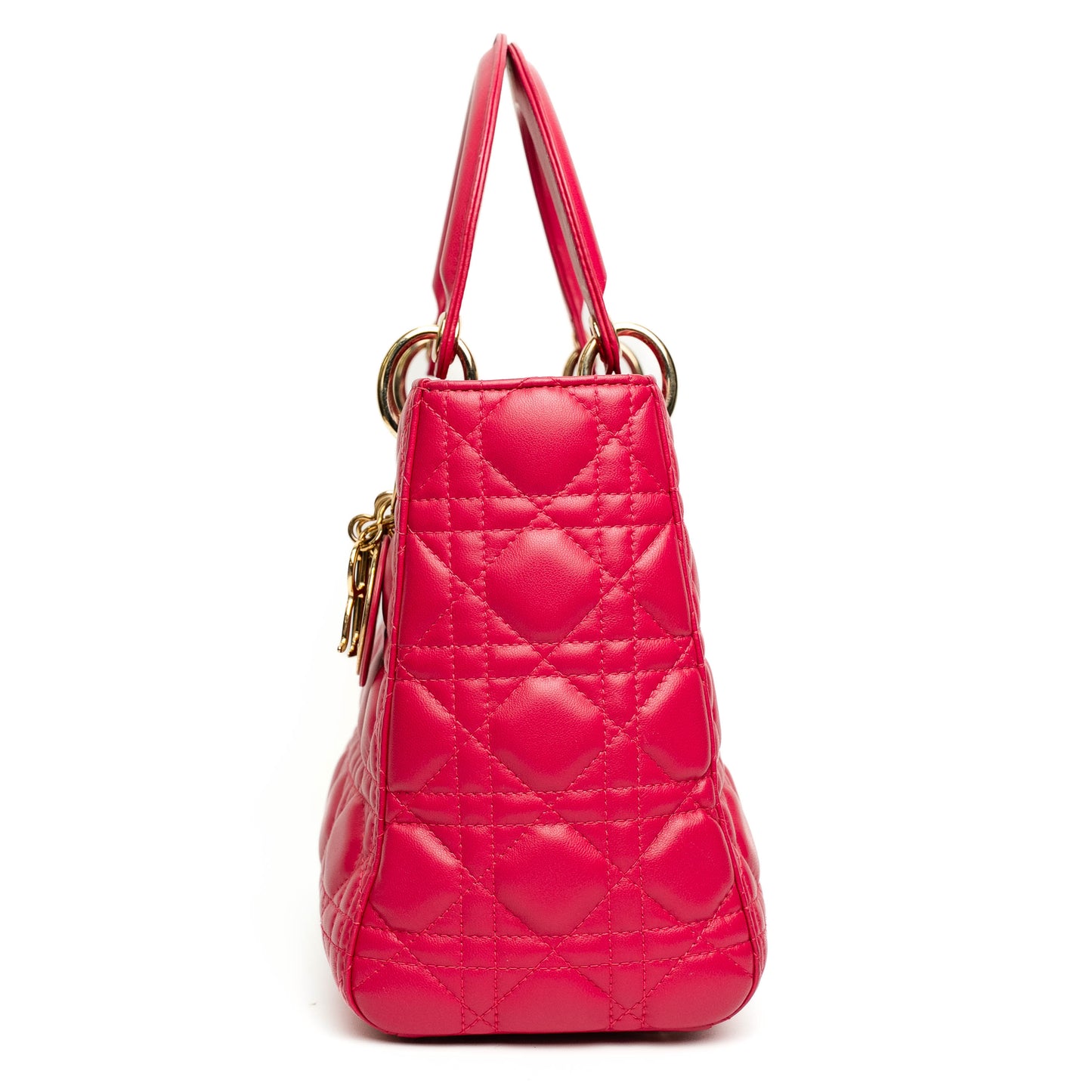 Christian Dior Lady Dior Medium Pink Lambskin Bag