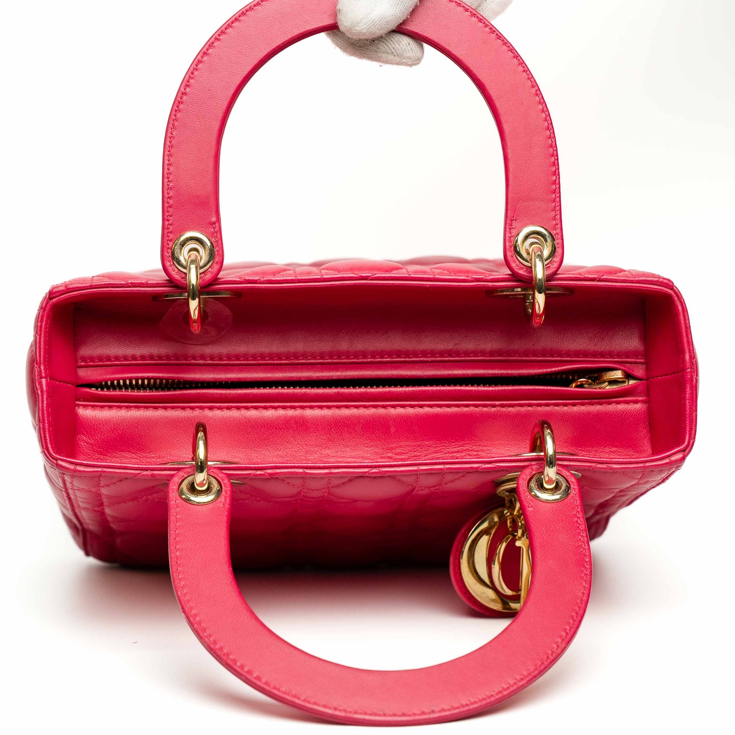 Christian Dior Lady Dior Medium Pink Lambskin Bag