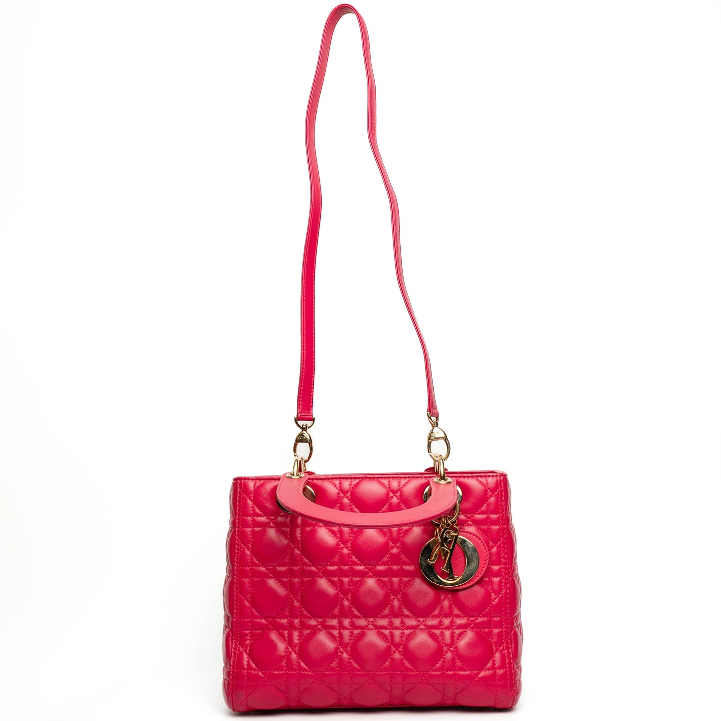 Christian Dior Lady Dior Medium Pink Lambskin Bag