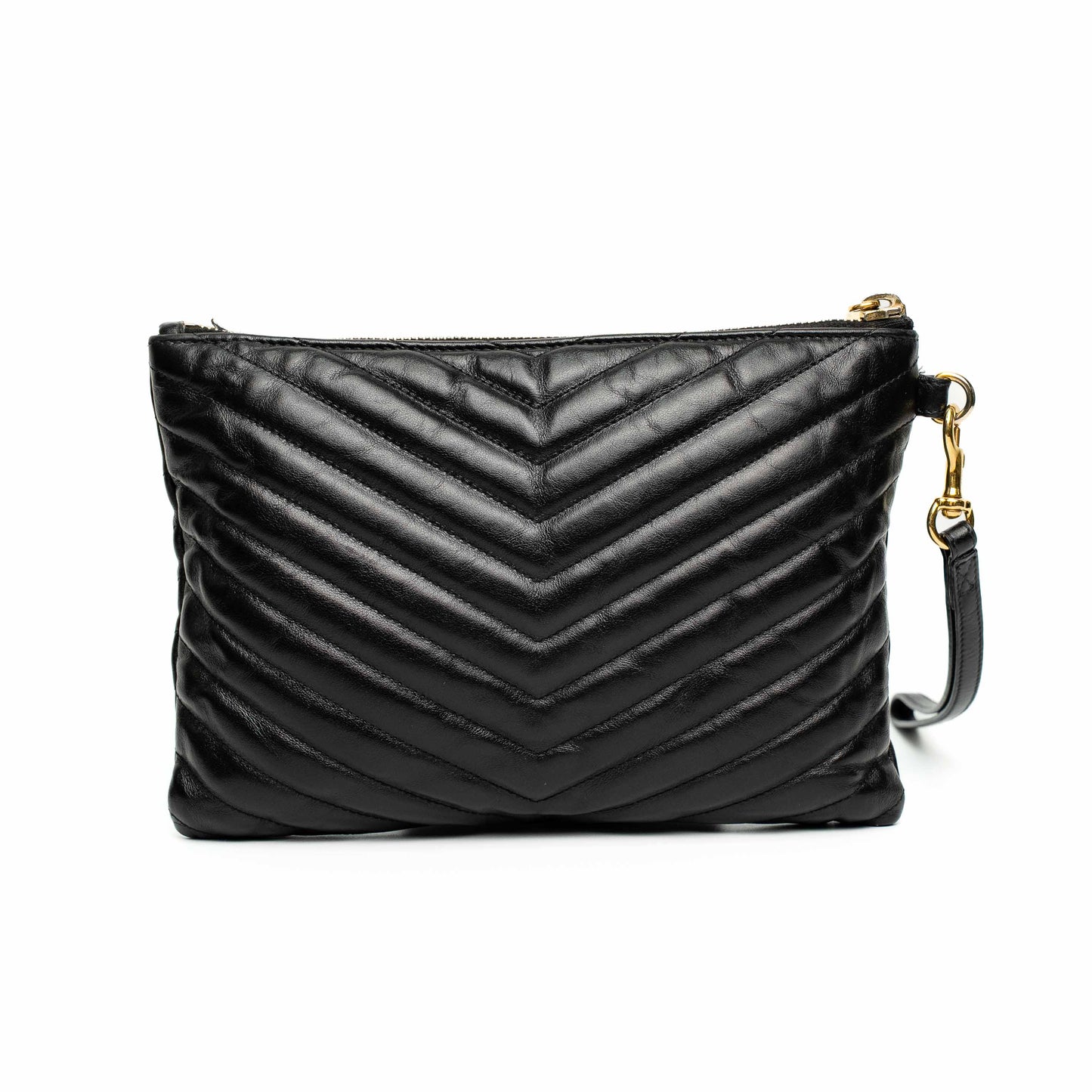 Saint Laurent Cassandre Black Leather Pouch